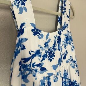 ❄️☀️🌷Women’s Blue Floral Square-Neck Sundress